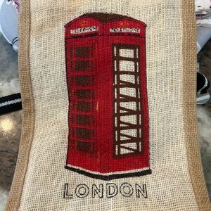 Jute Red London Phone Booth Tote GUC